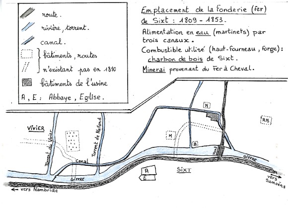 Plan de la fonderie de Sixt