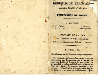 Livret et contrat d'ouvrier d'Hyppolyte BRUN - 1891