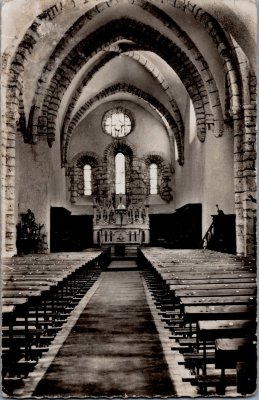 Carte postale, intérieur de l'Eglise à Sixt (XIIIe siècle)