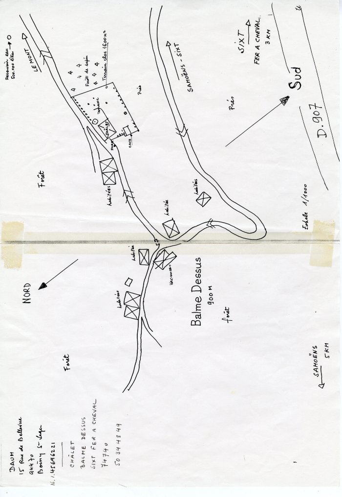Plan de Sixt , Balme Dessus fait à la main