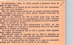 Article sur « la pittoresque vallée de SIXT »