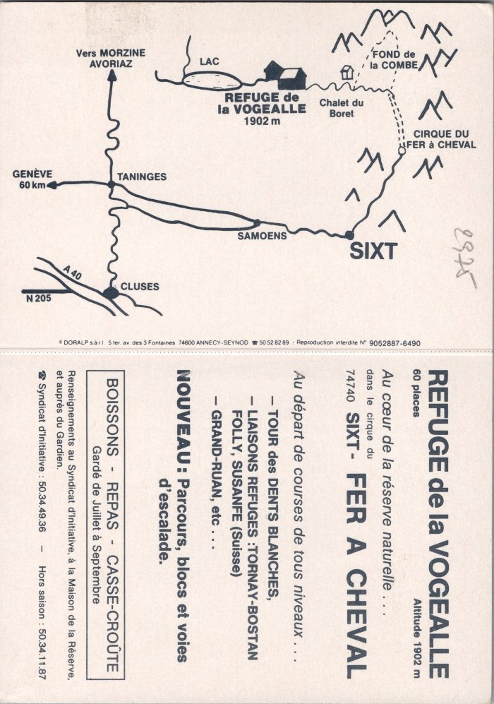 Plan géographique et informations sur le Refuge de la Vogealle
