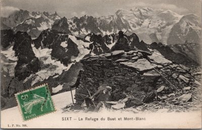 « Le refuge » du Buet vue sur le Mont Blanc -1913