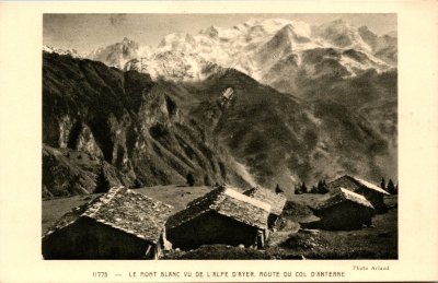 Le Mont Blanc vu de l’Alpe d’Ayer, route du col d’Anterne
