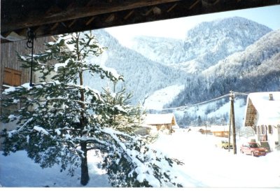 Photo hauterive en hiver avec la piste des Cascades 1995