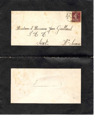 Faire parts humoristiques adressé à Mr et Mme Jean Gaillard en 1930