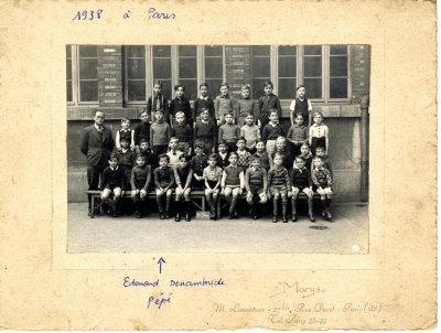 Photo de classe en 1938 à Paris, Edouard DENAMBRIDE